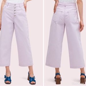 Kate Spade Crop High Waisted Wide Leg Purple Pants